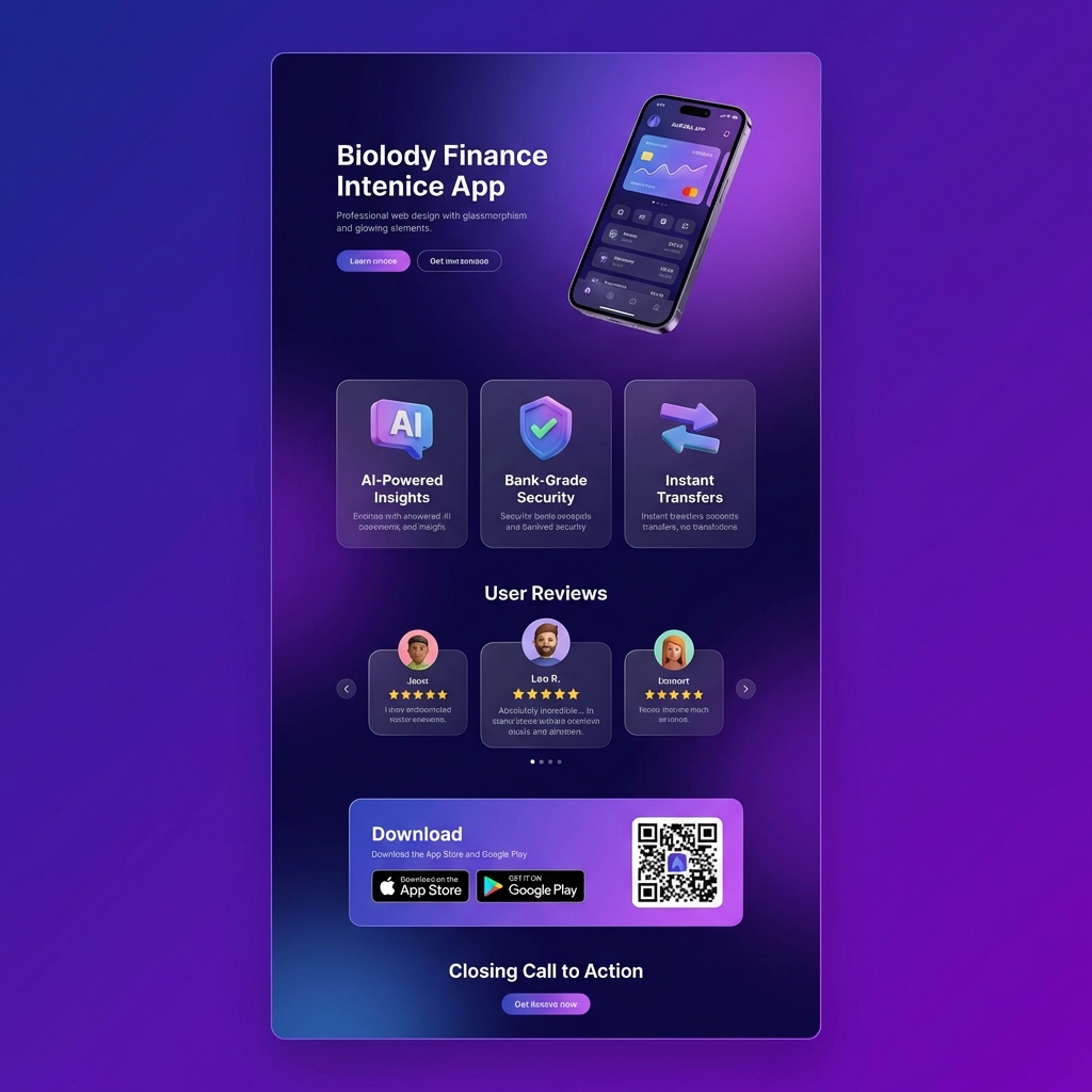 Preview do template Nativo Mobile - Showcase imersivo com mockups 3D para aplicativos inovadores.